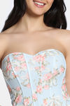 Zivame Non-Padded Short Slip Corset - Blue Print — thumbnail 5